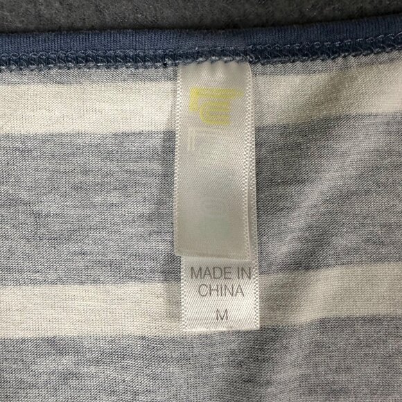 LulaRoe Womens Medium Blue Striped Classic T Shirt Scoop Neck Short Sleeve - Picture 4 of 9